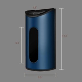 Upgraded Self-Adhesive Grocery Plastic Bag Holder, Betterya Bag Holder and Dispenser for Plastic Bags - Easy Wall Mount Bag Saver - Stainless Steel (Matt Blue), HJ-SN-138