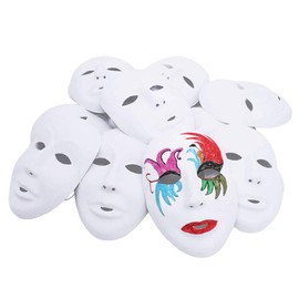 Ritte Pack of 12 White Masks, Free Design Mask, White Full Face Mask Paper for Dance Cosplay Party, Simple Masquerade, DIY Decoration, Hand-Painted Mask (Female Style)