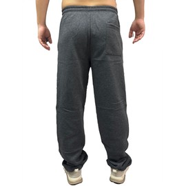 Yafanqi 3 Pack Mens Fleece Athletic Loose Baggy Sweatpants Drawstring Workout Active Open Bottom Sweat Pants Big and Tall Black/Grey/Navy