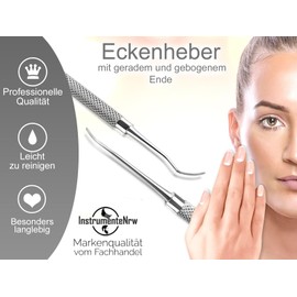 Corner Lifter Foot Care Stainless Steel Pedicure Instrument with Medium Length Fine Ends - Nail Lifter Nail Care Double Instrument Pedicure Instrument with Case Specialist Trade Quality