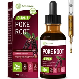 ECOLINIA Poke Root Tincture | Poke Extract Liquid for Immune & Lymphatic Support | Alcohol-Free,2oz