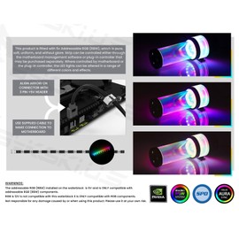 Bykski Complete D5 Pump / 60mm PMMA Reservoir Combo, Armored Black - with Integrated 5V Addressable RGB (CP-NWD5-X-CT60-V3)
