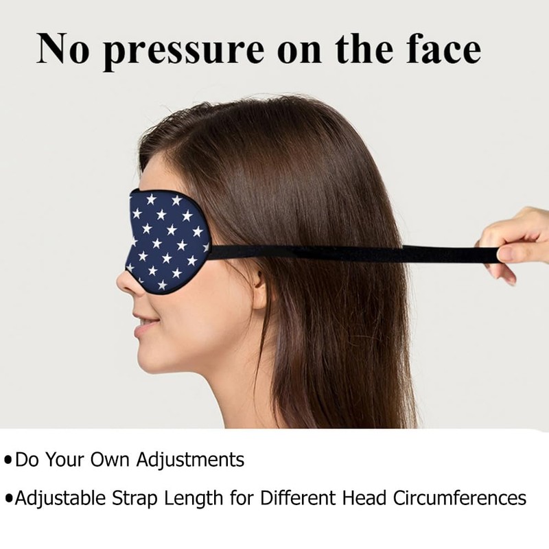 NOHSHE Blue White Stars Silk Eye Mask Sleep Mask Classic