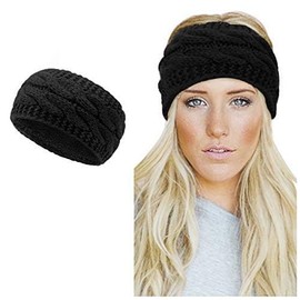 Winter Knitted Headband - Women Ear Warmer Headband Crochet Turban Twist Hair Band Fleece Lined Stretchy Headwrap Winter Thick Headbands For Womens