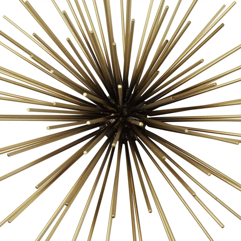 Homeroots Set Of 3 Starburst Black And Gold Metal Wall