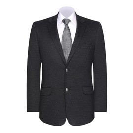 AMY ZHU Men's Knit Stretch Blazer Sport Coat Classic Fit Casual Business Suit Jacket, Regular & Big and Tall Sizes Black