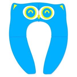 ABC123 Toddler Potty Training Seat - Portable Non-Slip Silicone Toilet Seat with Carrying Bag - Travel Potty Seats for Kids & Babies (Blue)