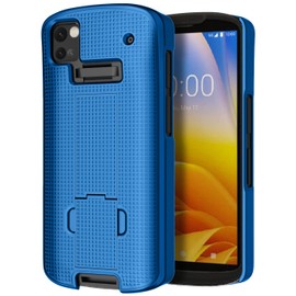 Nakedcellphone Case with Stand for Zebra TC53 TC58 Mobile Computer Scanner, Textured Slim Hard Shell Protector Cover with Kickstand - Cobalt Blue