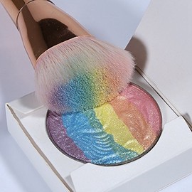 Rainbow Highlighter Blusher Eyeshadow Shimmer Powder Palette 3 In 1 Makeup Bronzer Contour Cosmetics