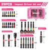 Geinxurn 29Pcs Impact Screwdriver Bits Set, Magnetic S2 Steel 1”/2”Phillips/Square/Torx/Slotted