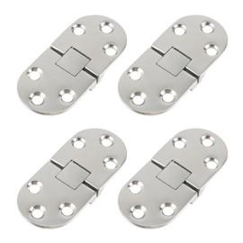 Semetall 4PCS Stainless Steel Boat Hinges,Butler Tray Hinge,Marine Grade Hatch Hinge,Flush Mount Hinge 2.6" × 1.18",Silver