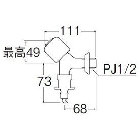 SANEI Y1431CTV-1-13 Washing Machine Faucet with Supply Seat for Connecting Water Supply Hose with Auto Stopper