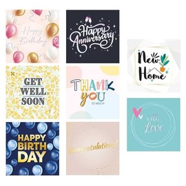 BG (4489) Just to Say Square Mixed Occasion Cards & Envelopes, Assorted Designs - Box of 8