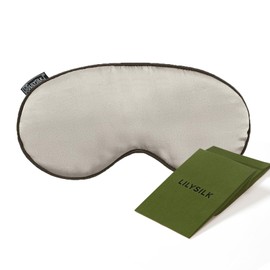 LILYSILK 100% Pure Silk Sleeping Mask Blindfold Natural Silk Filled Eye Cover Soft Skin-Friendly Sleeping Eye Mask with Adjustable Strap for Women and Men Grey