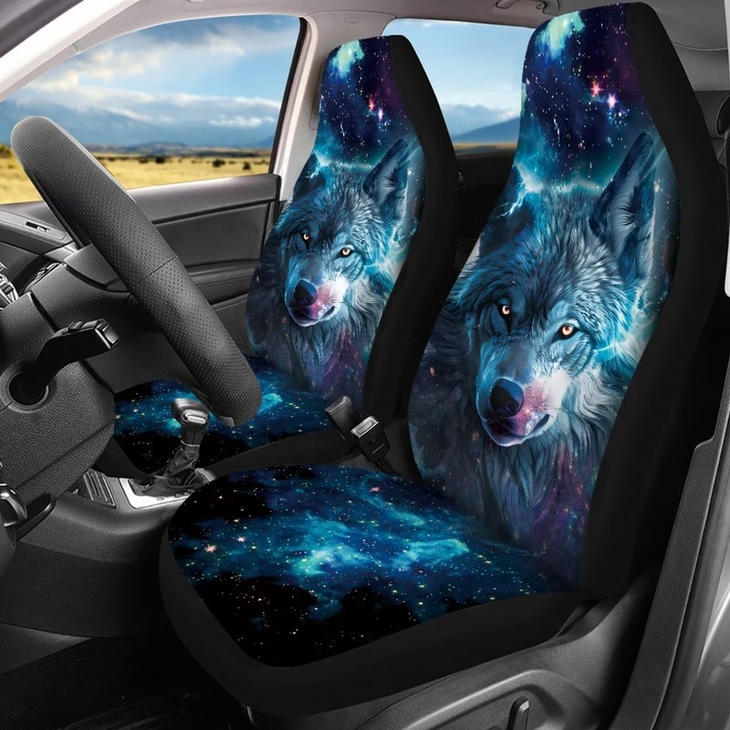 Jeiento Galaxy Wolf Universal Seat Covers Set of 4 -