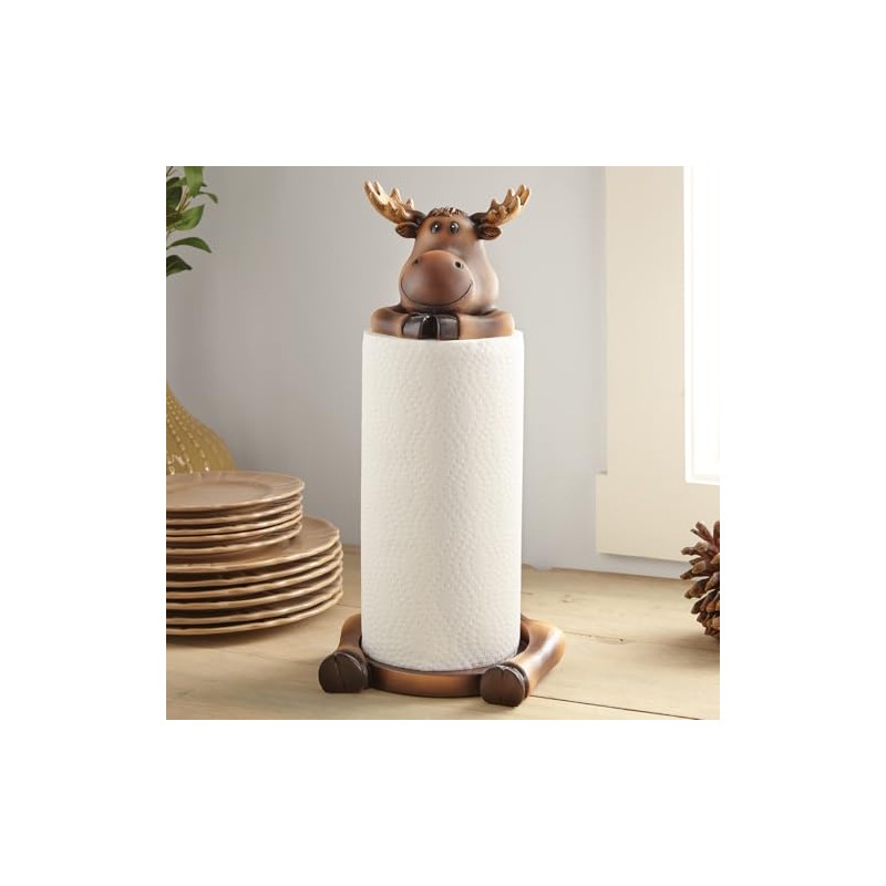 BLACK FOREST DECOR Whimsical Moose Paper Towel Holder