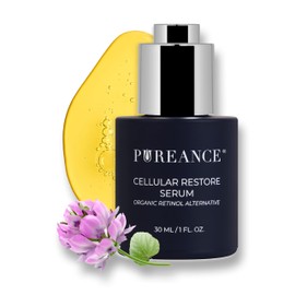 PUREANCE Organic Bakuchiol Plumping Serum - Bakuchiol for Face Skin and Wrinkles - Cellular Restore Serum - With Jojoba Oil, Sea Buckthorn, Camu Camu, Babchi, Maple Leaf Extracts & More - 1 Fl Oz