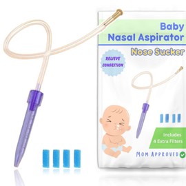 Baby Nasal Aspirator for Stuffy Nose, Baby Nose Sucker with Extra Hygiene Filters (Nose Sucker + 4 Filters)
