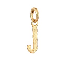 Elli Pendants Ladies Letter J Organic Look in 925 sterling silver gold plated
