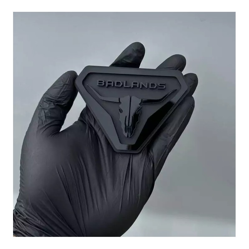 UsaStandard 2x Car Fender Badlands Long Horn Emblem Badge Black