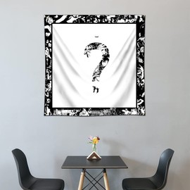 ZYIONCM Xxxtentacion "?" Tapestry Art Music Album Banner Wall Hanging Flag（4x4ft120x120cm,150D Polyster,HD Printing）For College Dorm Living Room Bedroom Decor