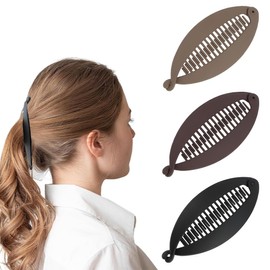 JEYORZY Pack of 3 Banana Clips, Vintage Fishtail Hair Clip, French Banana Clip, Ponytail Holder, Curly or Straight Hair, Banana Clips, Hair Clips for Women and Girls