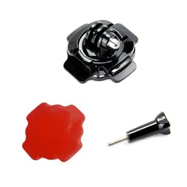 Reflex Camera 360 Degree Swivel Helmet Mount with Adhesive Sticker Provides a Secure, Hands-Free Solution for Go Pro Hero Max, Insta 360, D J I Sports Cameras on Bicycle or Motorcycle Helmets