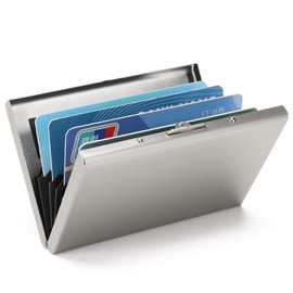 LOUEBICA Stainless Steel Credit Card Wallet RFID Blocking Metal Case Pocket Business Card Holder for Women and Men