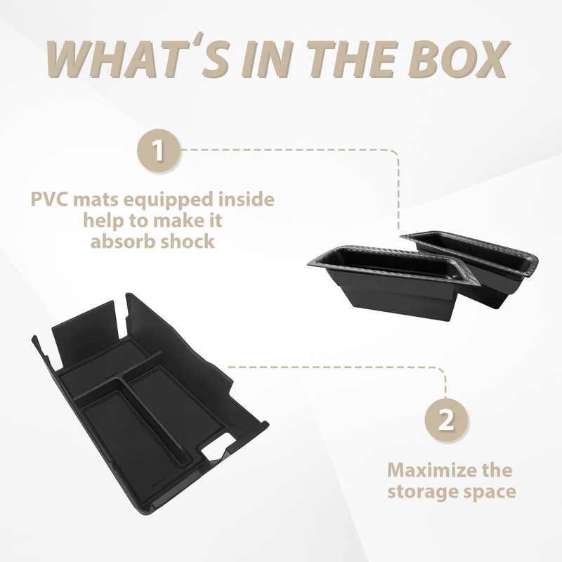 Muslogy Center Console Organizer Door Handle Storage Box Compatible with