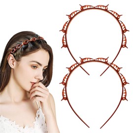 CATOR Pack of 2 Hair Bands with Clips, Non-Slip Headband for Women and Girls, Hair Clips with Hair Clip Teeth, Elegant Headband for Women and Girls