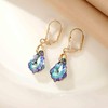Austrian Crystal Baroque Drop Leverback Earrings for Women Fashion 14K