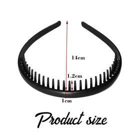 Unisex Headbands Teeth Comb Hairband 2 Pack Sports Hair Bands Plastic Toothed Hairbands Non-Slip Headbands for Women Men