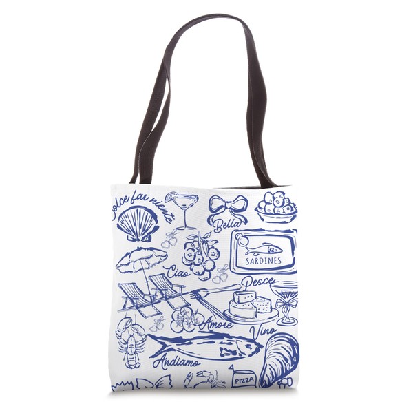 Dolce far niente la dolce vita Italian summer sardine Tote