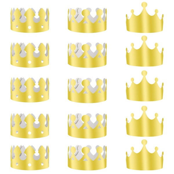 TUPARKA 36 PCS Paper Crowns Hat Gold Foil Crowns Paper