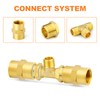 GASHER 2PCS Brass Male Tee Pipe Fitting T Adapter, 3