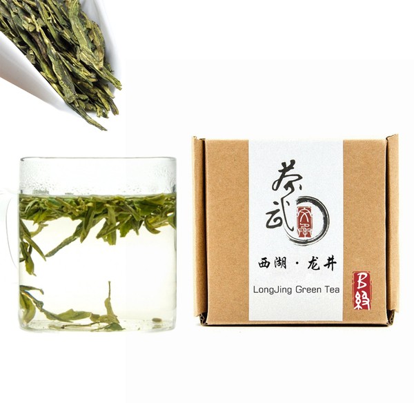 Cha Wu-[B] LongJing Green Tea,3.5oz/100g,Chinese Dragon Well Green Tea Loose Leaf