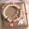 Kawaii Bracelets Crystal Beads Cinnamoroll Bracelet Set Cute Cartoon Elastic