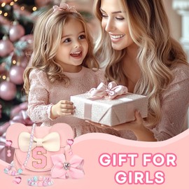 mibasies Toddler Purse Girl Gifts: Birthday Gifts for Girls 3-8 - Little Kids Gifts Mini Mouse Ears Bow Purse Pink Set S