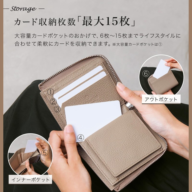 BLUE SINCERE HW8 Women's Mini Wallet, No Bills, Genuine Leather,