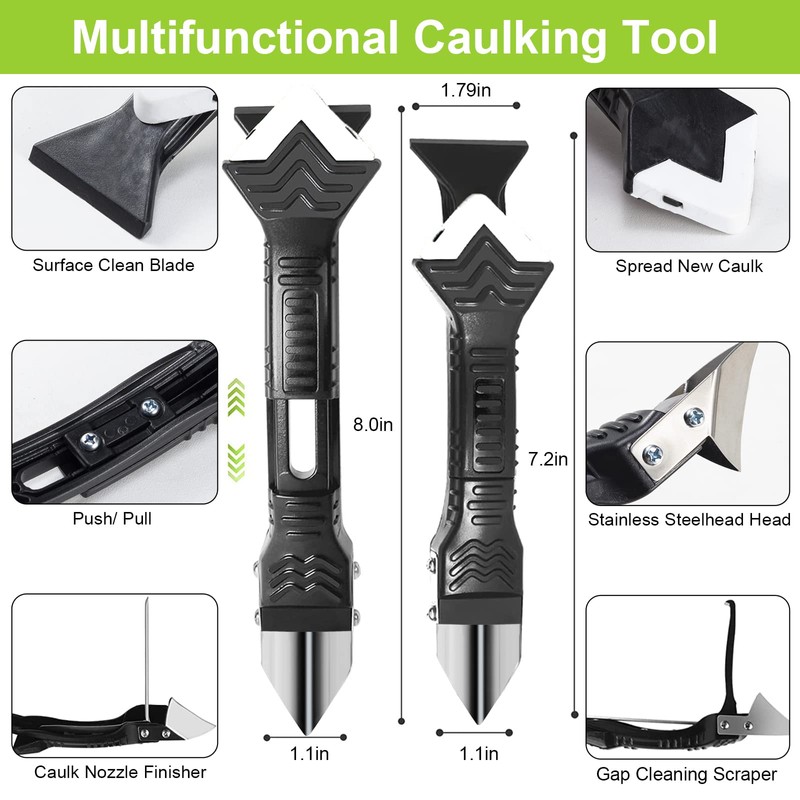 Silicone Caulking Tool, 5 in 1 Caulking Sealant Finishing Tool