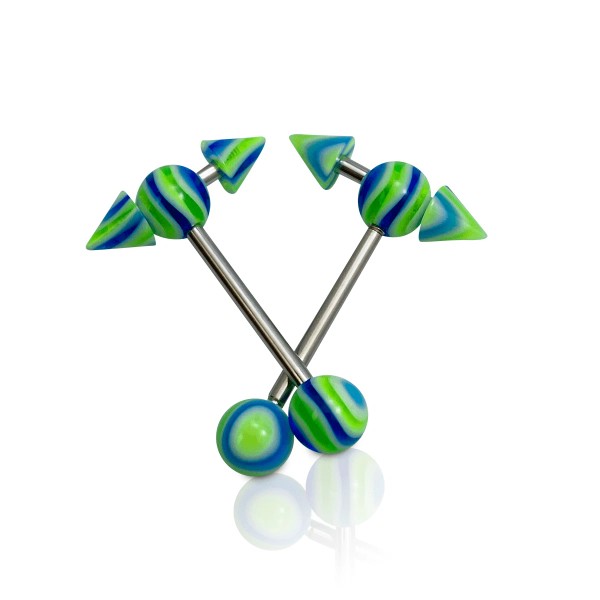 LionGothic Tongue rings, Straight Barbells, Piercing Rings 14 Gauge 5/8"