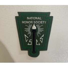 CUSTOM MADE Embroidered National Honor Society Patch Green Background