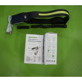 Unbranded 2 Pack LED Headlamp USB Rechargeable Headlight Torch Flashlight Head Band Lamp