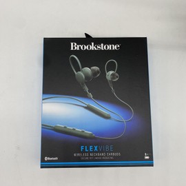 Brookstone Flexvibe Wireless Neckband Earbuds in Green Noise Reducing BSGTE152GY
