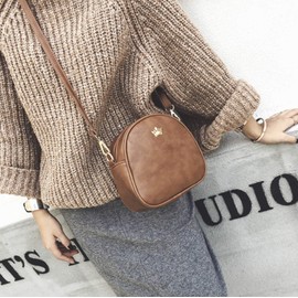 Donally Women's Shoulder Bag, Pochette, Mini Pouch, Small, Leather, brown (light brown)