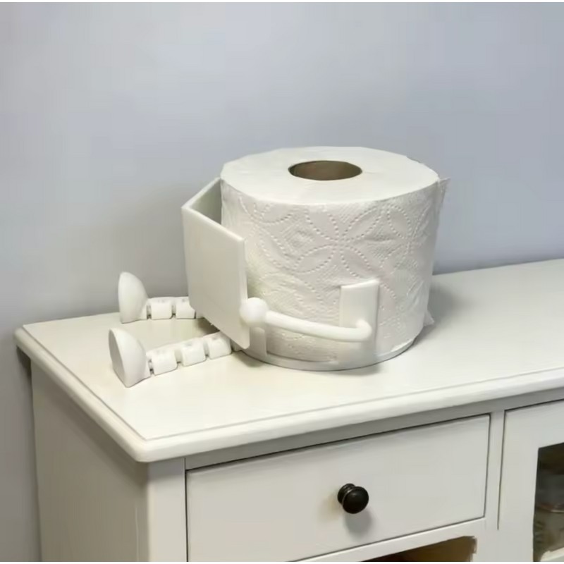 3D Printed Sitting Figure Toilet Paper Holder - Decorative No-Drill
