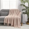 CREVENT Farmhouse Boho Knitted Throw Blanket for Couch Sofa Chair
