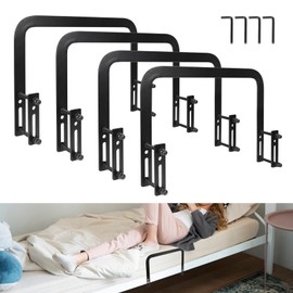 OJTOJT Mattress Holder, Mattress Hanger, Mattress Holder to Prevent Slipping, Heavy Duty, Anti-Scratch Surface, Ideal for Tatami, Floating Beds & Solid Wood Beds (2, Black)