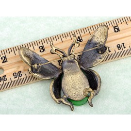 Alilang Peridot Green Crystal Rhinestone Ladybug Fly Insect Fashion Jewelry Brooch Pin