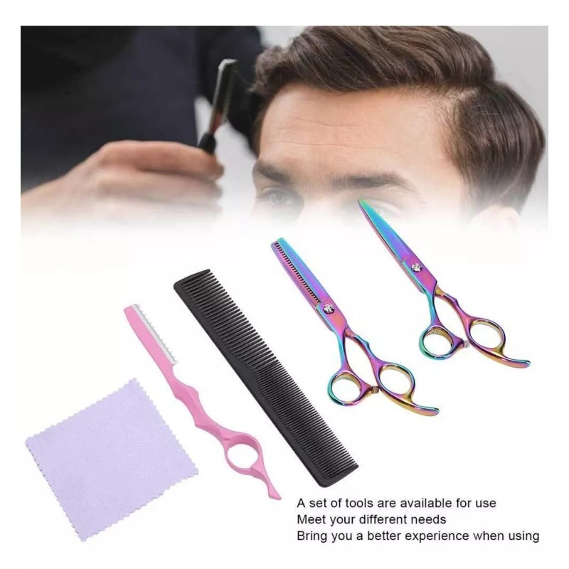 tijeras 4 Tijeras Profesional Estilista Barbero Peluquero Peine